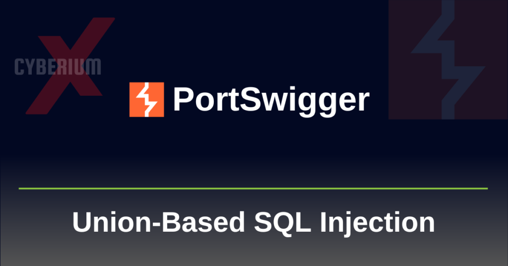 Union based SQL Injection on Portswigger