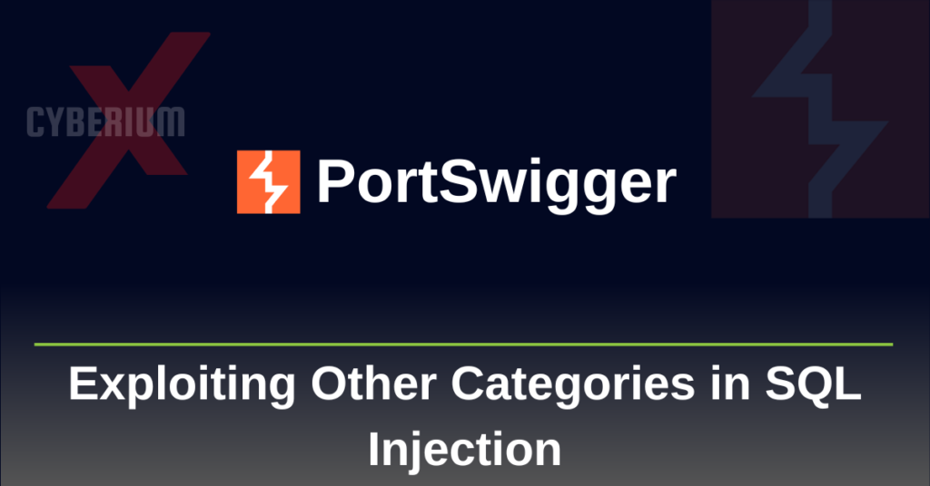 Exploiting Other Categories in SQL Injection- PortSwigger
